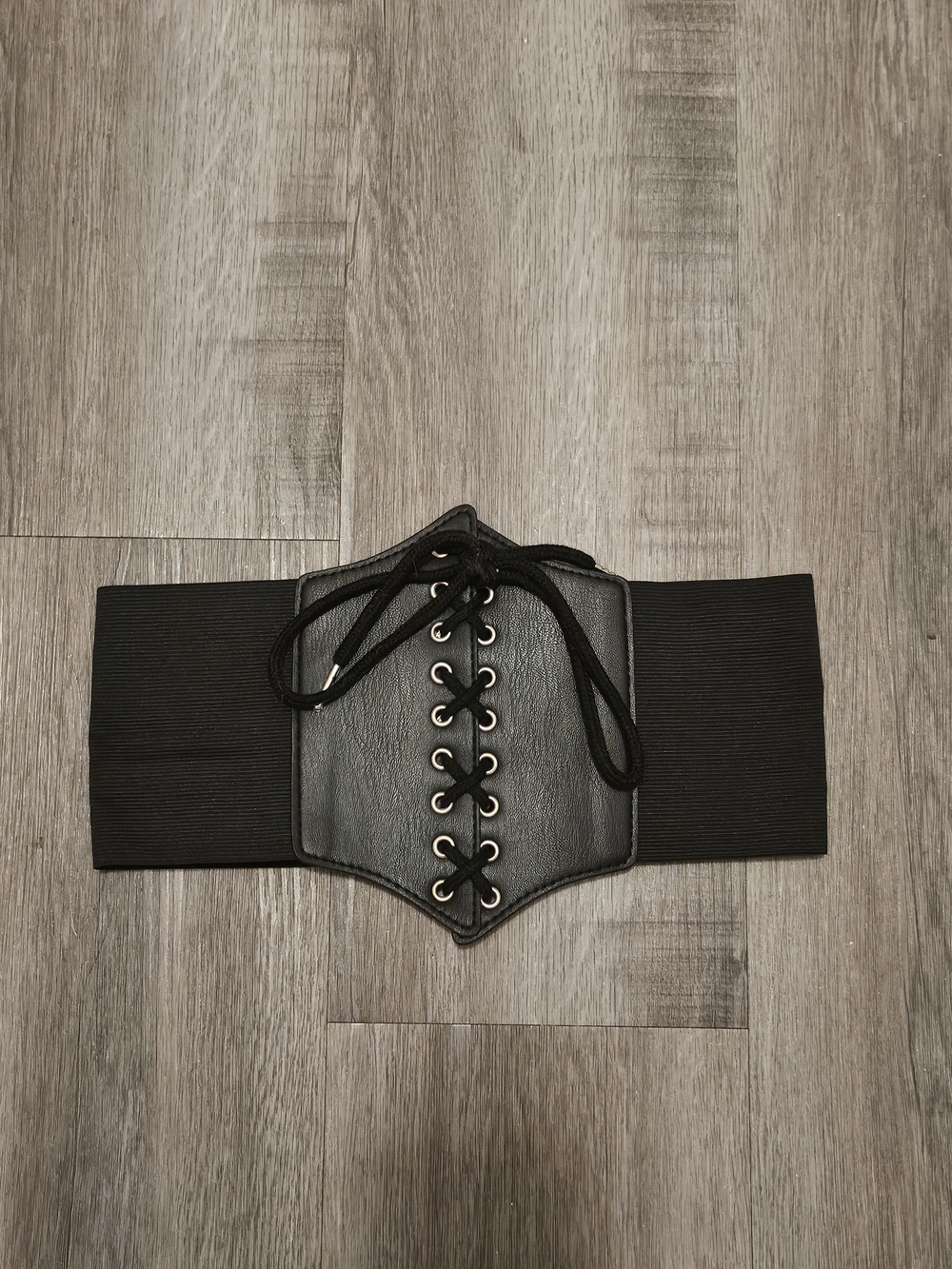 Black Lace-Up Elastic Waist Cinch Belt - Men Accessories